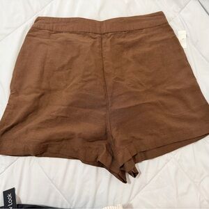 Brown Women's High-Waist Knit Shorts
